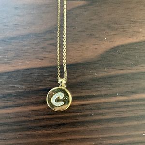Monogrammed Gold Necklace Letter "C"